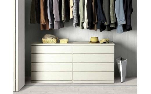 クローゼット チェスト 幅60 5段 奥行55 ホワイト色 タンス 押入れ収納 衣類収納 桐 箪笥 大川家具 丸田木工 フィット