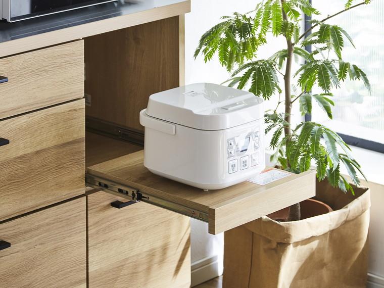 （ブラウン）【開梱設置】 紗々 キッチンカウンター ステンレス天板 幅105cm レンジボード レンジ台 完成品 キッチン収納 105幅 国産 大川家具 日本製