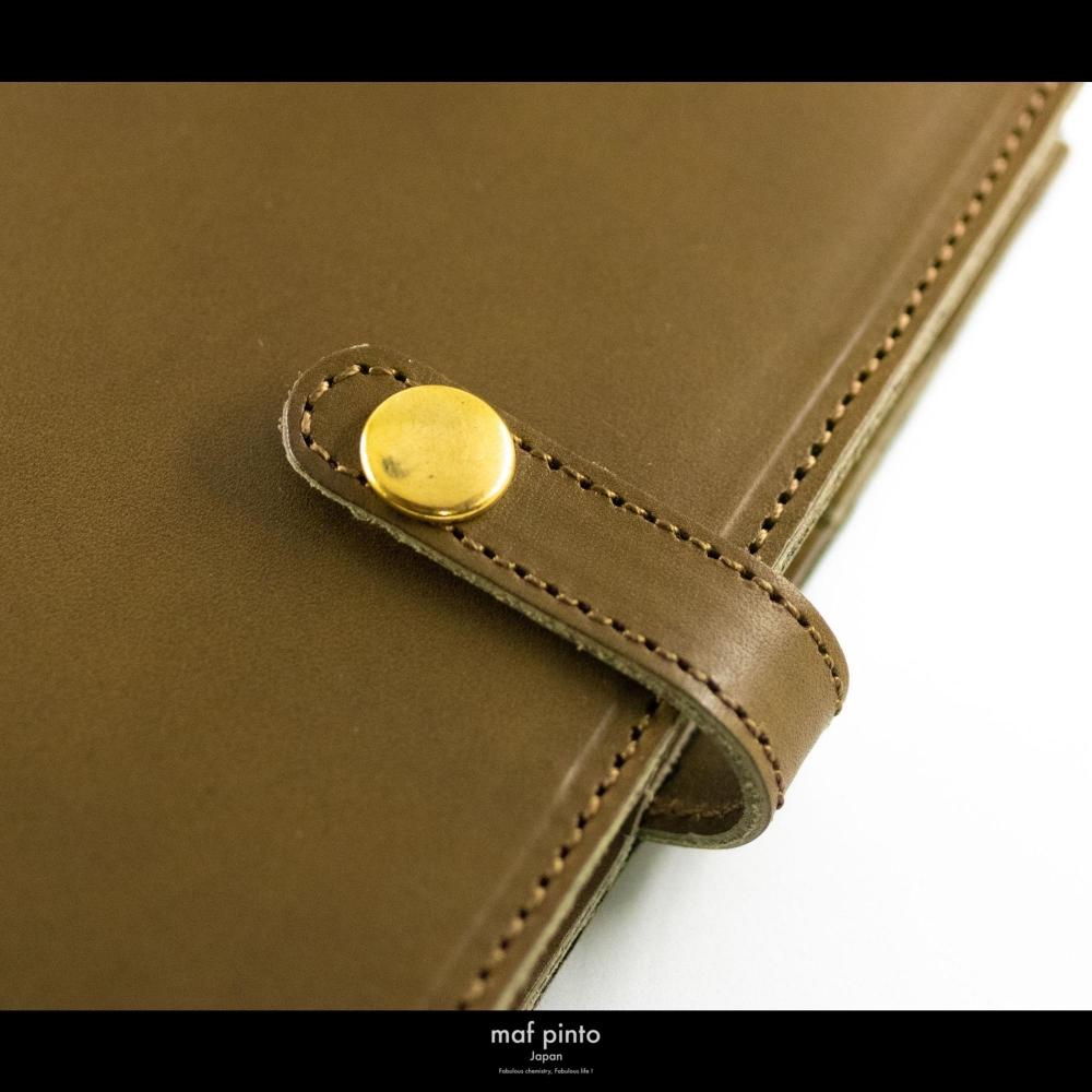 maf pinto (マフ ピント) レザー手帳カバー A6 (文庫本サイズ) オリーブ 本革 日本製