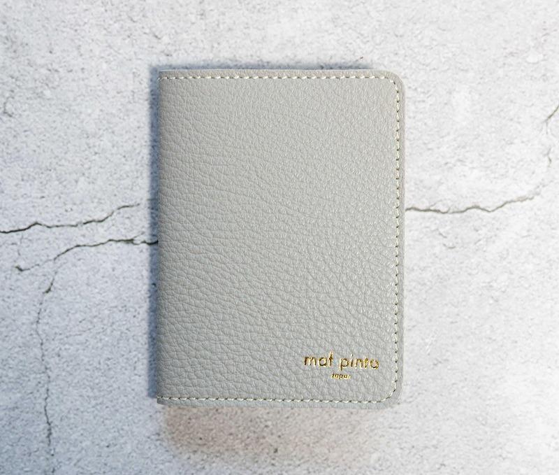 maf pinto (マフ ピント) レザーカードケース クリアポケット ライトグレー ADRIA LINE 本革 日本製