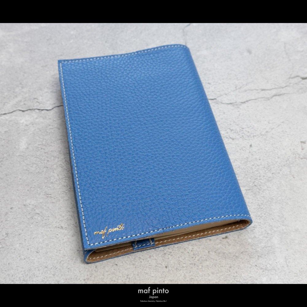 maf pinto (マフ ピント) レザーブックカバー 四六判サイズ ADRIA LINE フレッシュブルー 本革 日本製