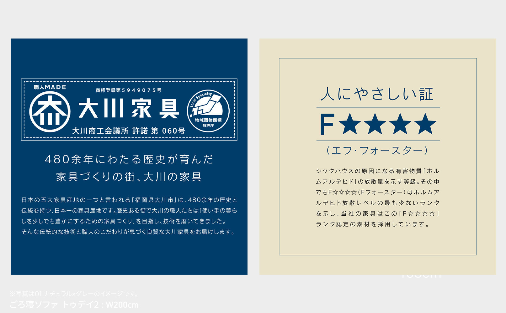 ソファ ソファベッド 幅200 トゥデイ2 200ごろ寝ソファ＜BR×ネイビー＞【モーブル】【大川家具】