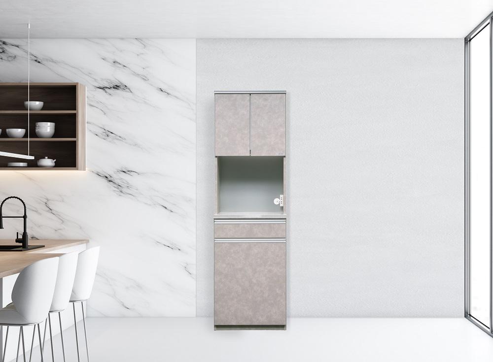 （ムラミグレー）【開梱設置】 オッド 食器棚 幅60cm ダイニングボード 完成品 キッチン収納 スリム 大川家具 キッチンボード