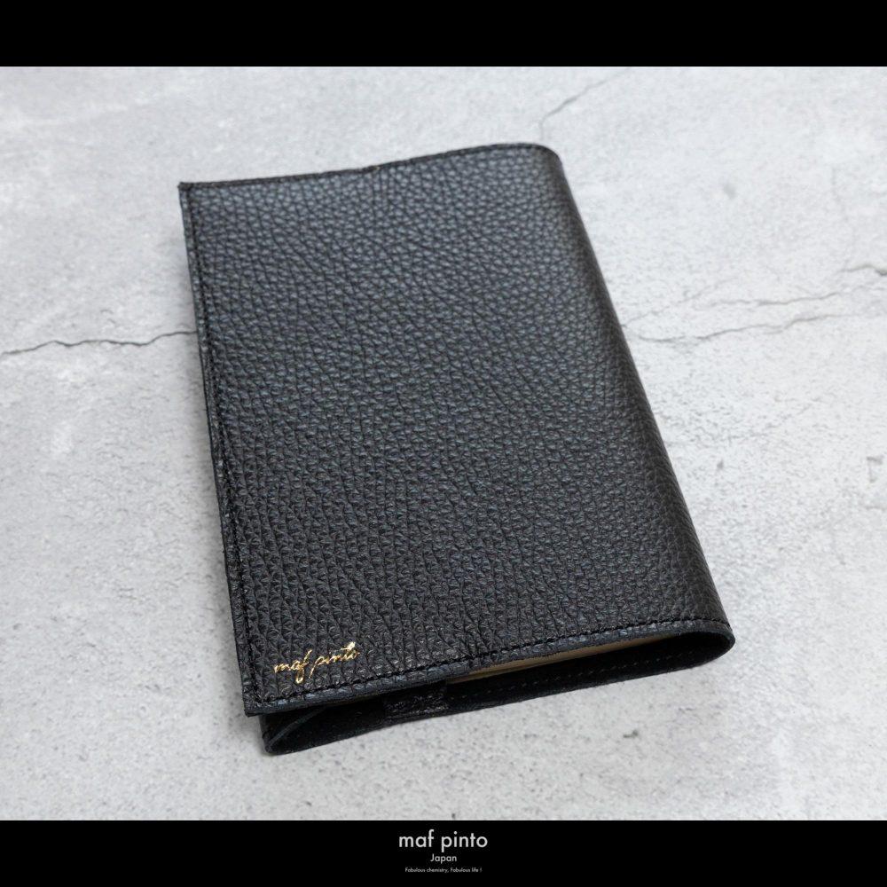 maf pinto (マフ ピント) レザーブックカバー 新書サイズ ADRIA LINE ブラック 本革 日本製