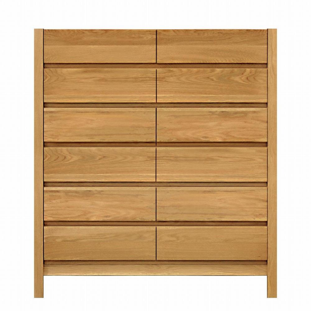 チェスト タンス 幅105 6段 奥行44 ホワイトオーク 無垢 桐たんす 箪笥 脚付き 木製 婚礼 衣類収納 大川家具 丸田木工 シーズ