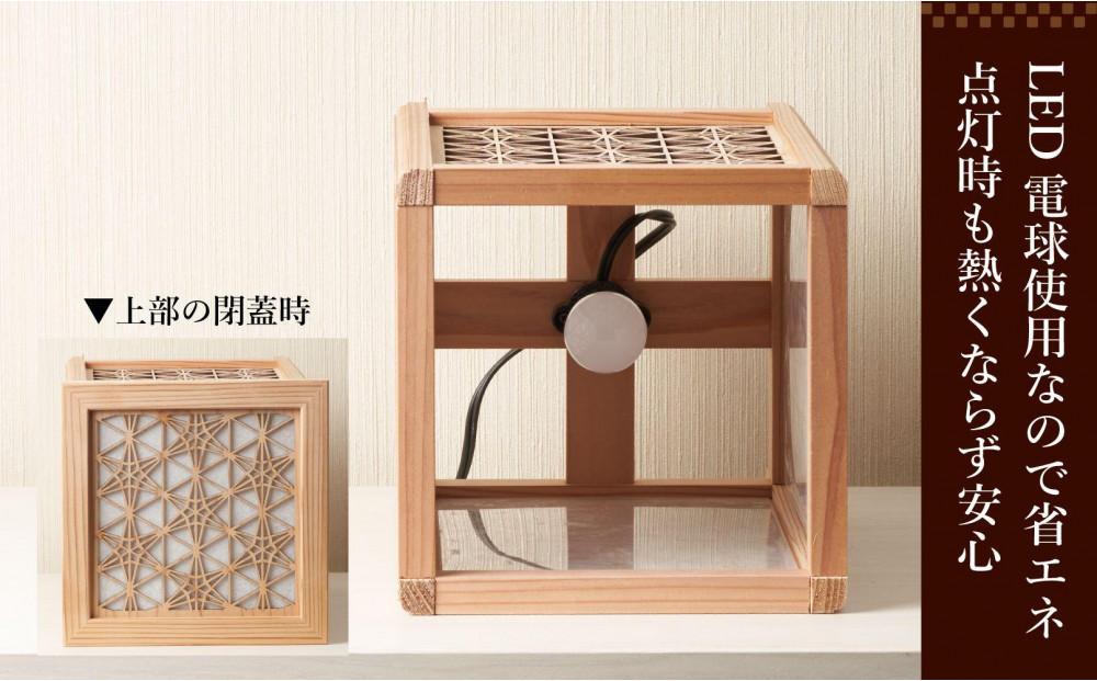 LAD300-302 レーザー角行灯「趣」Mサイズ 重ね竜胆デザイン（和紙貼り）