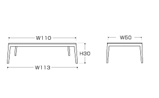 【開梱設置】高野木工 モル 110×50ローテーブル ホワイトオーク【10年保証】