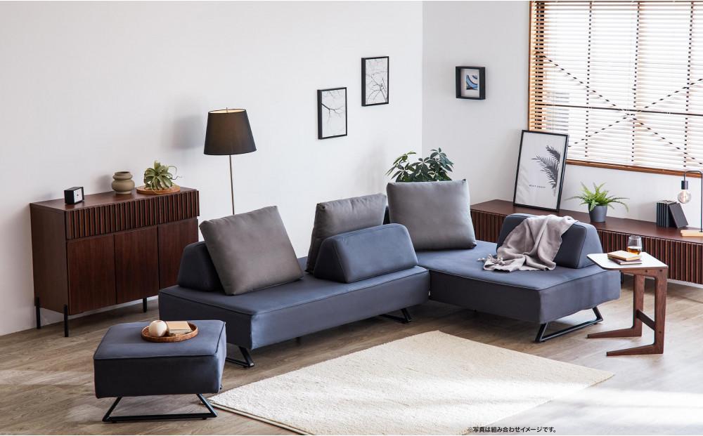 【本体取替カバー(同色)セット】 リバティ2 スツール 65cm ダークグレー【モーブル】【大川家具】