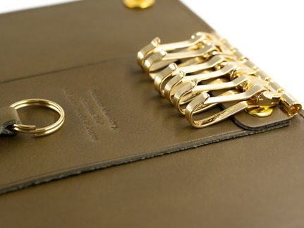 maf pinto レザーキーケース 本革 鍵入れ コンパクト マルチ カードキー オリーブ