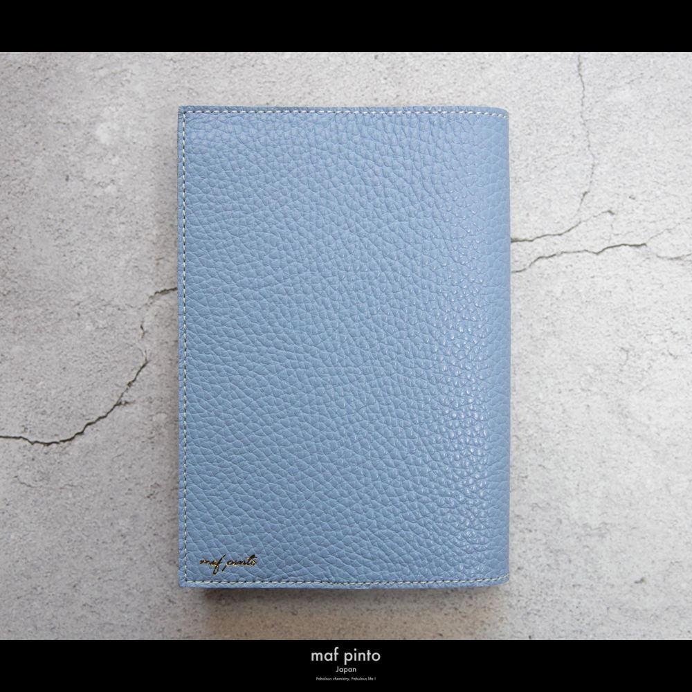 maf pinto (マフ ピント) レザーブックカバー 新書サイズ ADRIA LINE ライトブルー 本革 日本製