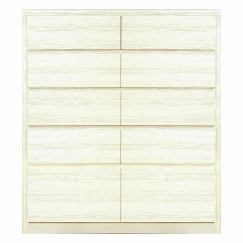 チェスト タンス 幅90 5段 奥行44 ホワイト色 桐たんす 箪笥 婚礼家具 衣類収納 完成品 大川家具 丸田木工 キューブ