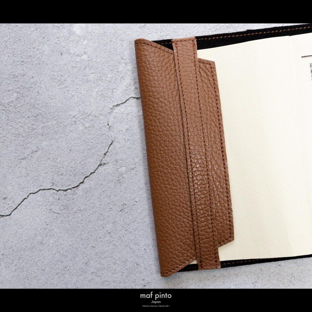 maf pinto (マフ ピント) レザーブックカバー 四六判サイズ ADRIA LINE キャラメル 本革 日本製
