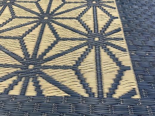 中敷きラグ DX麻の葉 ネイビー 200×266