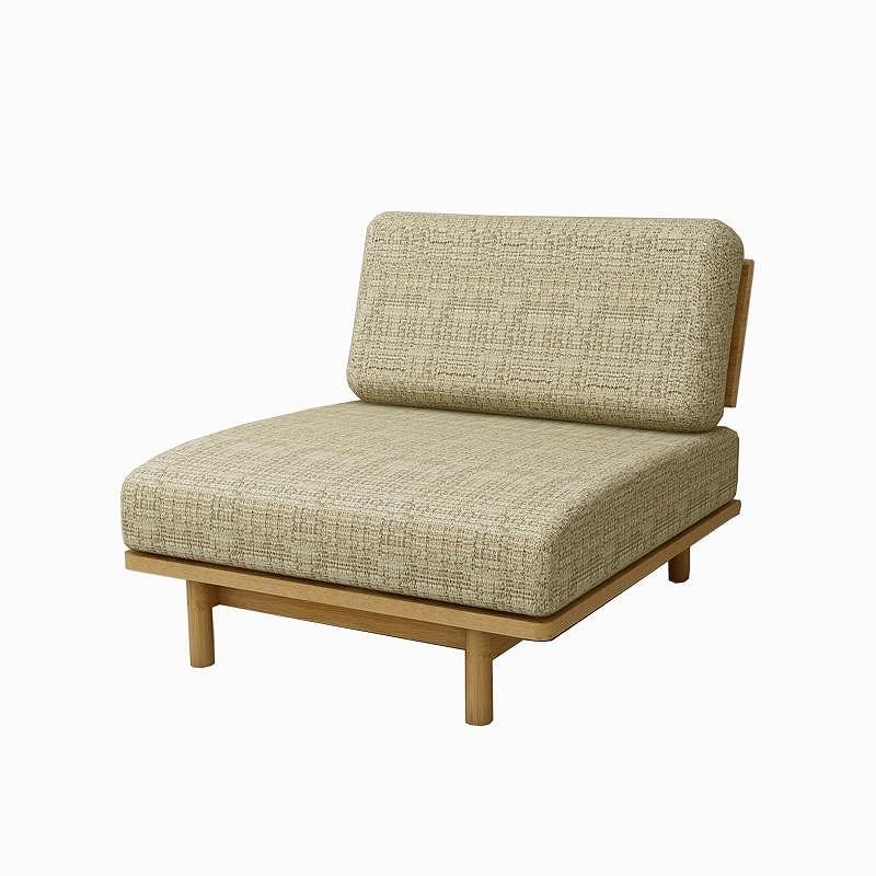 【開梱設置】高野木工 モレーンソファ 1人掛け ホワイトオーク 生地：CHART3 アッシュグレー【10年保証】