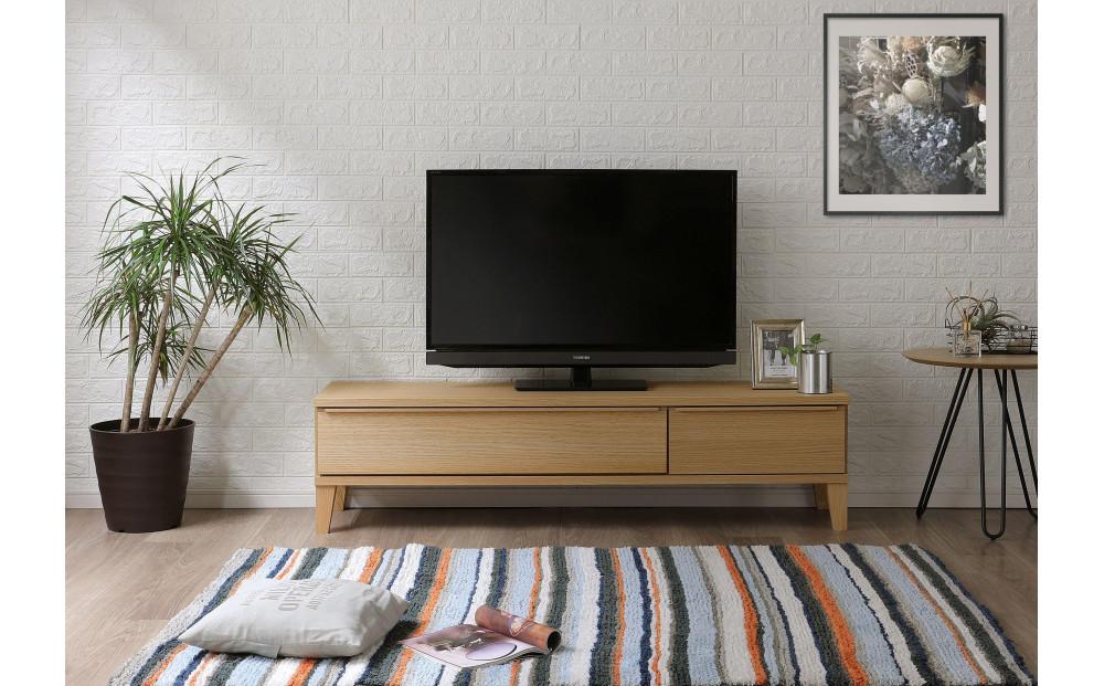 大川家具 幅153cm テレビボード レッドオーク -leo-レオ