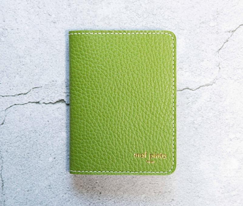 maf pinto (マフ ピント) レザーカードケース クリアポケット グリーンティー ADRIA LINE 本革 日本製