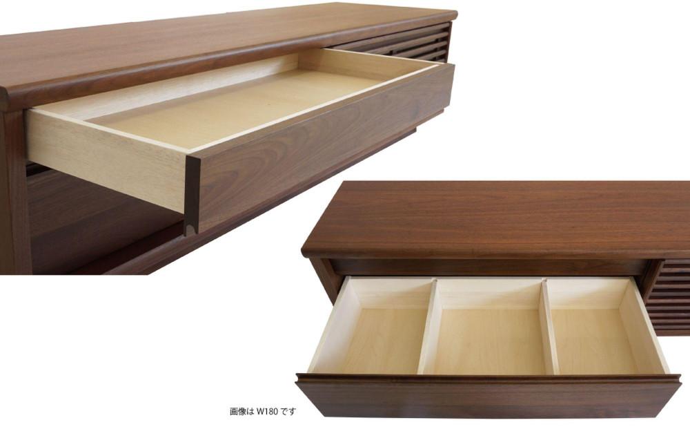 無垢リビング家具ソリド(ローボード テレビ台・TVボード)180cm【6色】