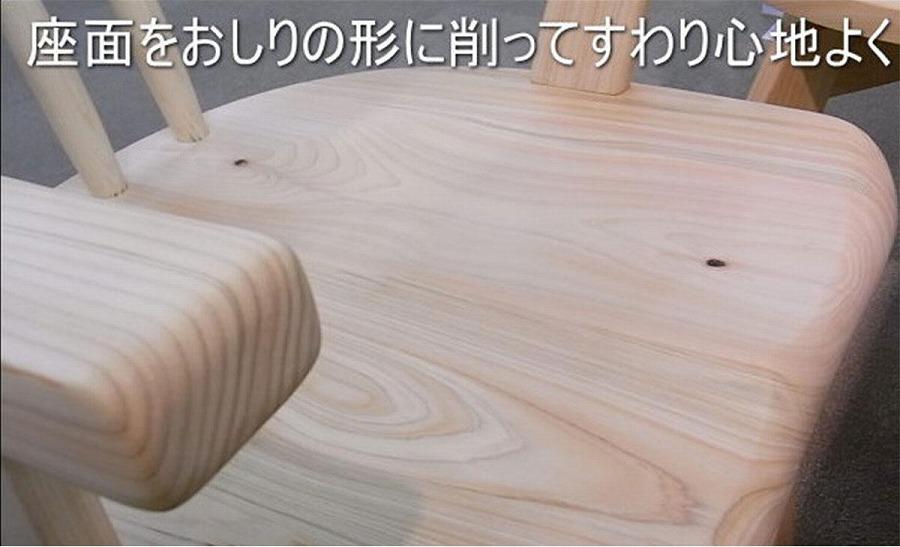 【幅58 奥行54 高さ67 座面高40】高さ変更可能 ヒノキダイニングチェアーC-623回転1脚