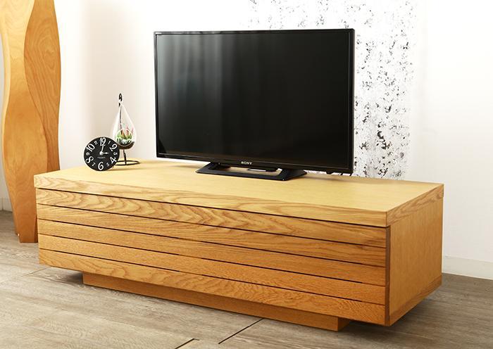 大川家具 ノート120TVボード1枚扉 オーク(ナラ) 台輪