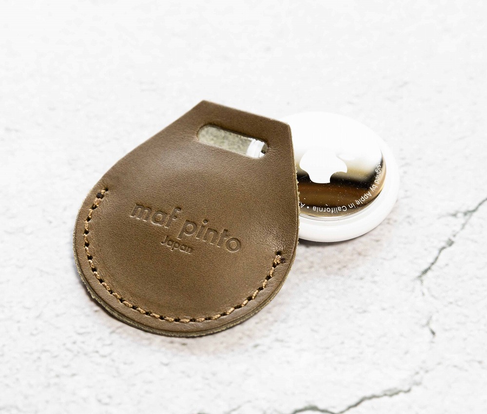 エアタグ用 ケース カバー（フルカバーモデル） レザー 本革 apple airtag 【オリーブ】