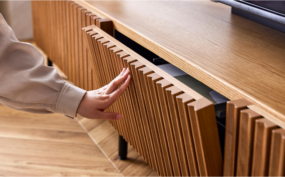 テレビボード 220cm ローボード ルーク2 ＜オークヴィンテージナチュラル＞【モーブル／大川家具】