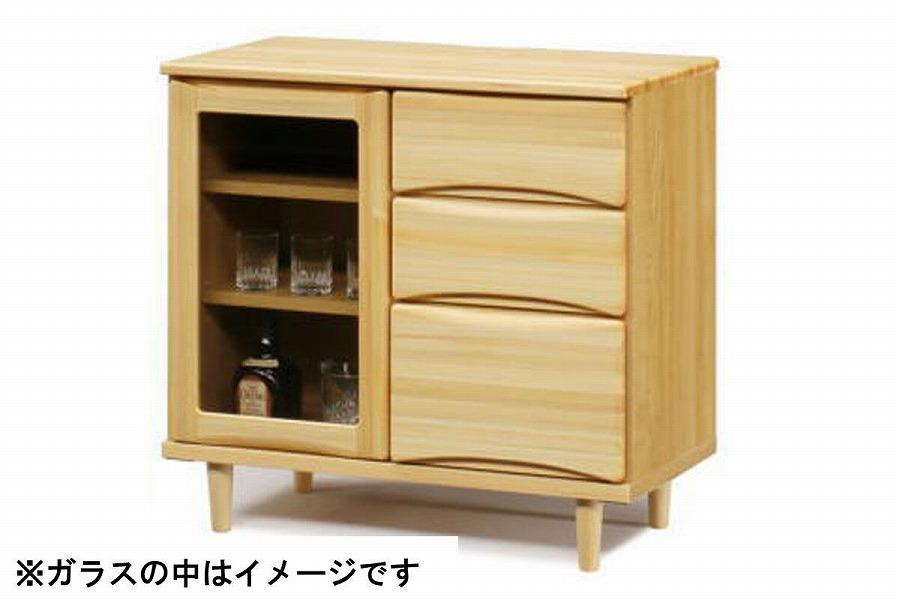 【幅79.6 奥行42 高さ75.3】OKティアラ国産ヒノキ80サイドボード