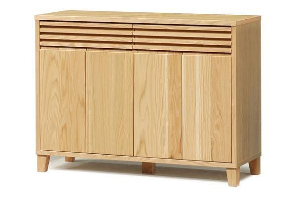 【幅118.7 奥行45 高さ88.5】バジル119サイドボード（レッドオーク）