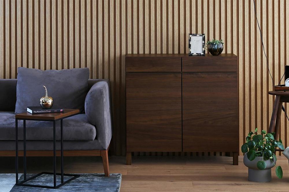 【開梱設置】高野木工 LECCE レッチェ 90キャビネット ウォルナット 【10年保証】