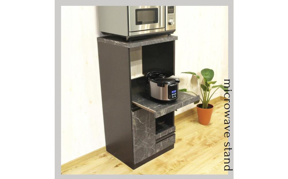 家事楽スライド式コンパクト収納！レンジも炊飯器もポットもOK！コンセント1500W！ レンジ台 収納 台所 食器棚 炊飯器 台所 台所収納 扉式 スリム 米びつ入れ キッチンボード キッチン インテリア 収納家具 キッチンカウンター キッチンラック収納 simple シンプル 日本製 国産 整理 タンス レンジボード レンジラック 棚 幅48 幅48cm 48レンジ台 扉式 ルシード GY