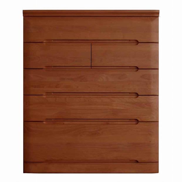 チェスト タンス 幅88 5段 奥行44 ニレ材 ブラウン色 プラム 桐たんす 箪笥 婚礼家具 衣類収納 大川家具【丸田木工】