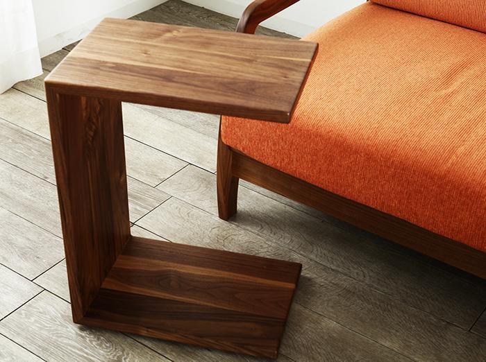 大川家具 Cワゴン 45cm サイドテーブル 天然木ウォールナット無垢 野中木工所