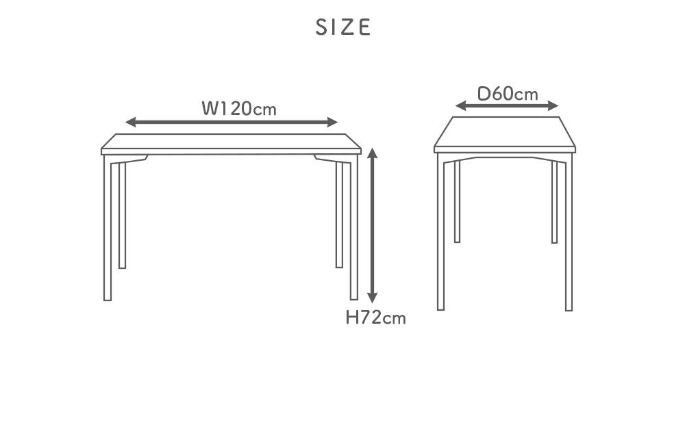 パソコンデスク シンプル デスク WAAKdesk TypeA 120 天板ウォールナット | 脚ホワイト
