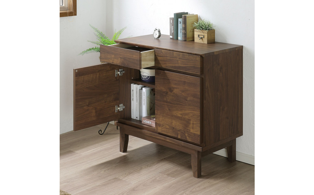 【ウォールナット】大川家具 幅80cm サイドボード-ramsey-ラムジー