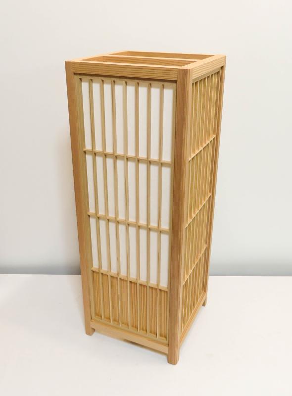 組子行灯「極」 LLサイズ 楮和紙無地 国産杉突板（腰板）デザイン