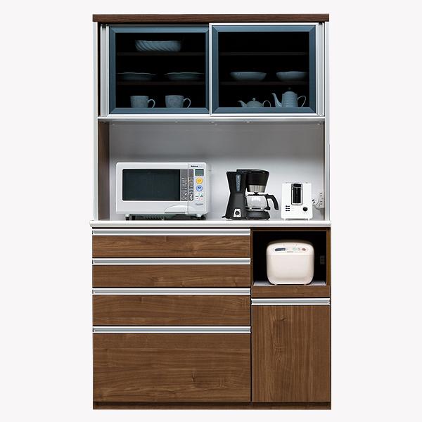 （ウォールナット）【開梱設置】 ルピナス キッチンボード 幅120cm レンジ台 大川家具 食器棚 キッチン収納 ダイニングボード