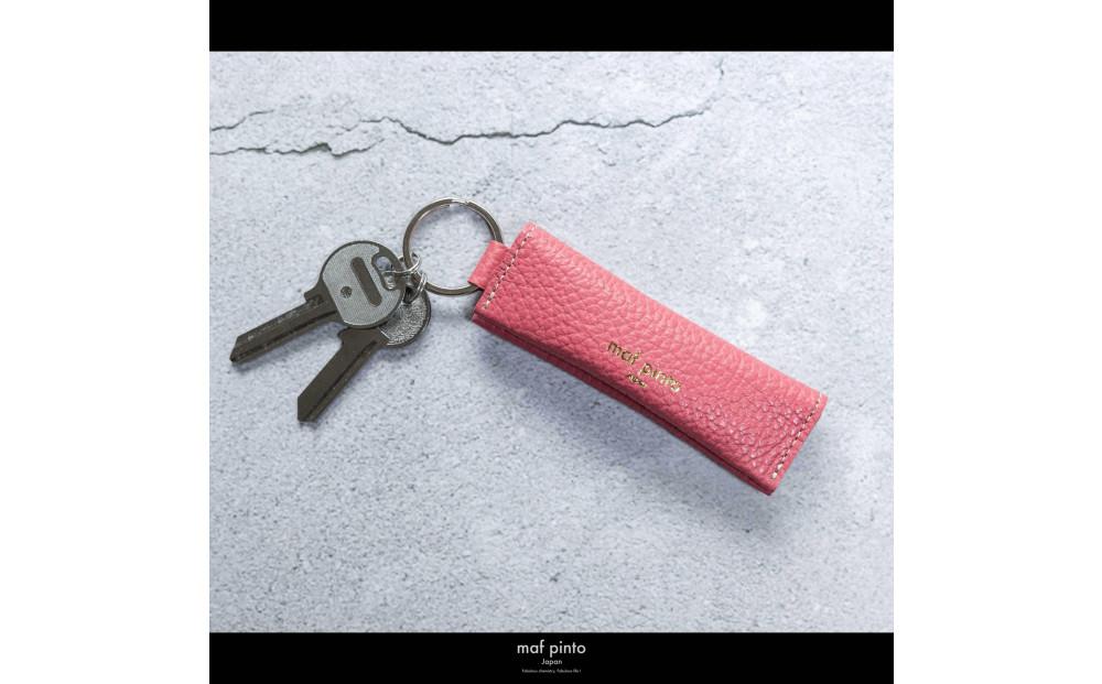 maf pinto (マフ ピント) キーリング キーホルダー 小銭入れ付き ミニ財布 ピンク ADRIA LINE レザー 本革 日本製