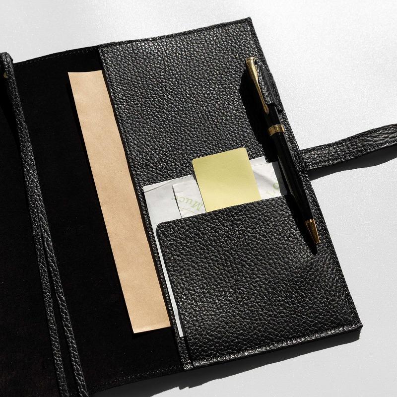 maf pinto (マフ ピント) 手帳カバー B6サイズ ブラック ADRIA LINE レザー 本革 日本製