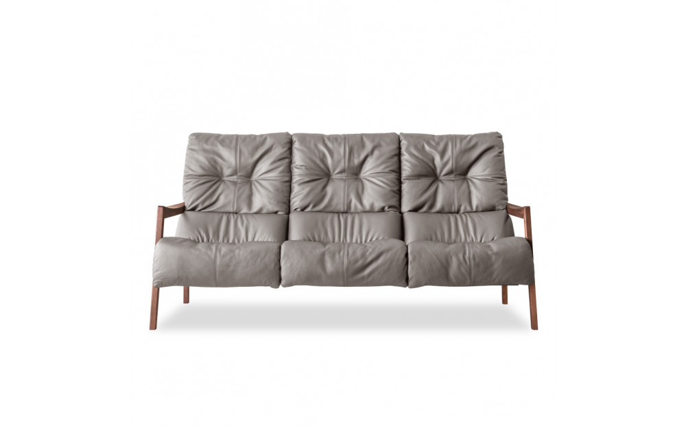 【開梱設置】MARUSHO モルビド 本革 3人掛けソファ グレージュ ハイバック 無垢 ソファ 3P 3人掛け ソファー デザイナーズ 和モダン 牛革 天然木 レザー 日本製 大川家具 丸庄 リビング 本革ソファ デザイナーズ おしゃれ