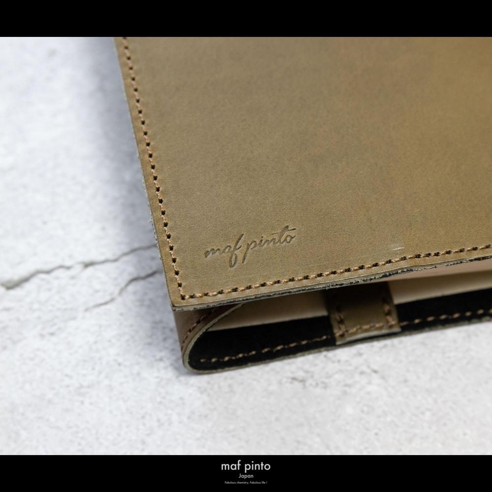 maf pinto (マフ ピント) レザーブックカバー 新書サイズ オリーブ 本革 日本製