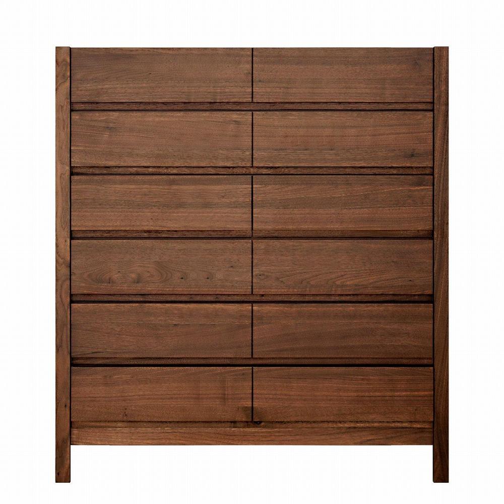 チェスト タンス 幅105 6段 奥行44 ウォールナット 無垢 桐たんす 箪笥 脚付き 木製 婚礼 衣類収納 大川家具 丸田木工 シーズ