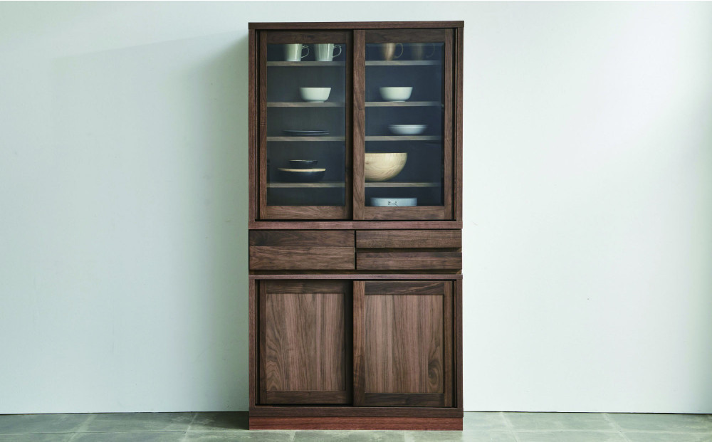 無垢リビング家具エリア2(キャビネット・ダイニングボード・食器棚)90cm【2色】