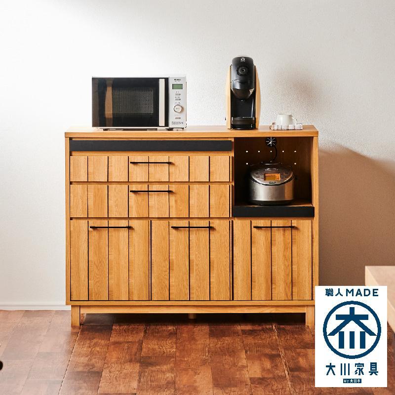 【Jyenero／ジェネロ 幅120cmカウンターボード】★大容量の収納と部屋に合わせやすいデザイン