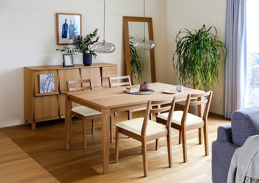 【開梱設置】高野木工 COMMON コモン ダイニング5点セット W150cm ホワイトオーク【10年保証】