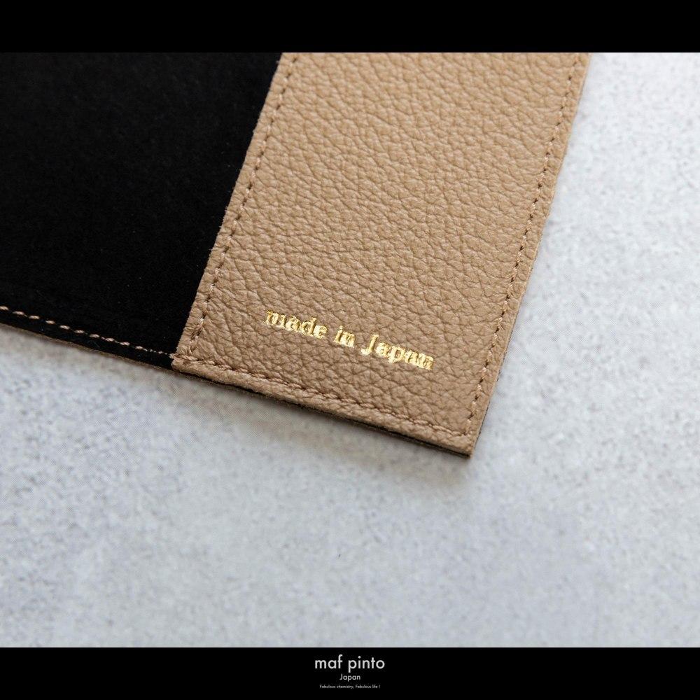 maf pinto (マフ ピント) レザーブックカバー 新書サイズ ADRIA LINE カプチーノ 本革 日本製