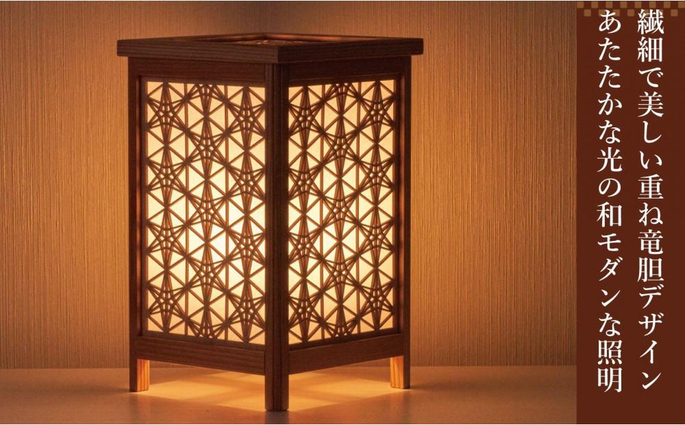 LAD300-302 レーザー角行灯「趣」Mサイズ 重ね竜胆デザイン（和紙貼り）