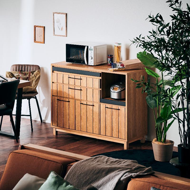 【Jyenero／ジェネロ 幅120cmカウンターボード】★大容量の収納と部屋に合わせやすいデザイン