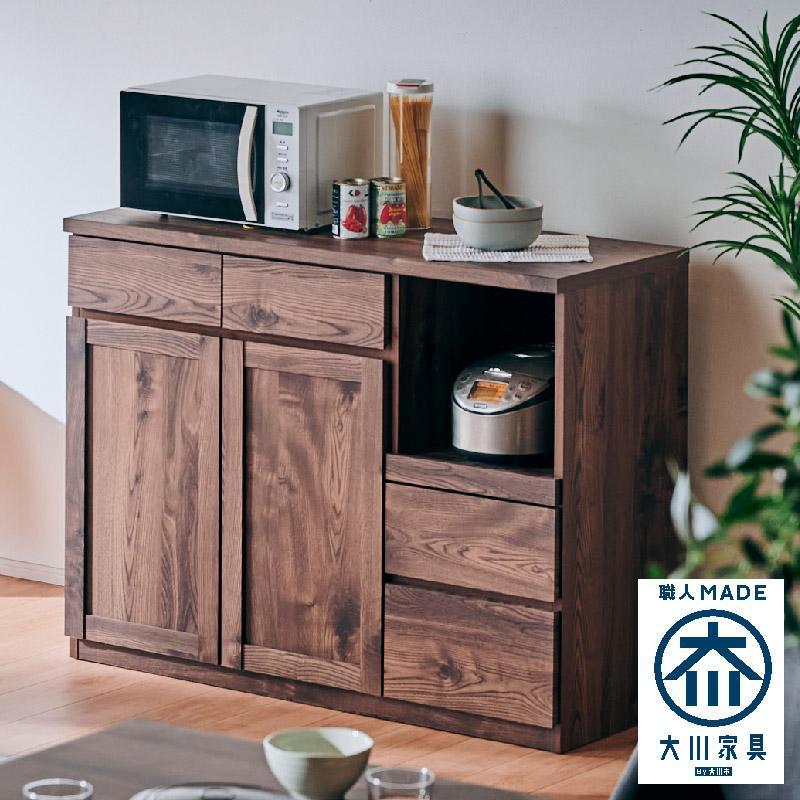 【Chatra／チャトラ 幅120cmカウンター ブラウン】★シンプルでお部屋に合わせやすいカウンターボード