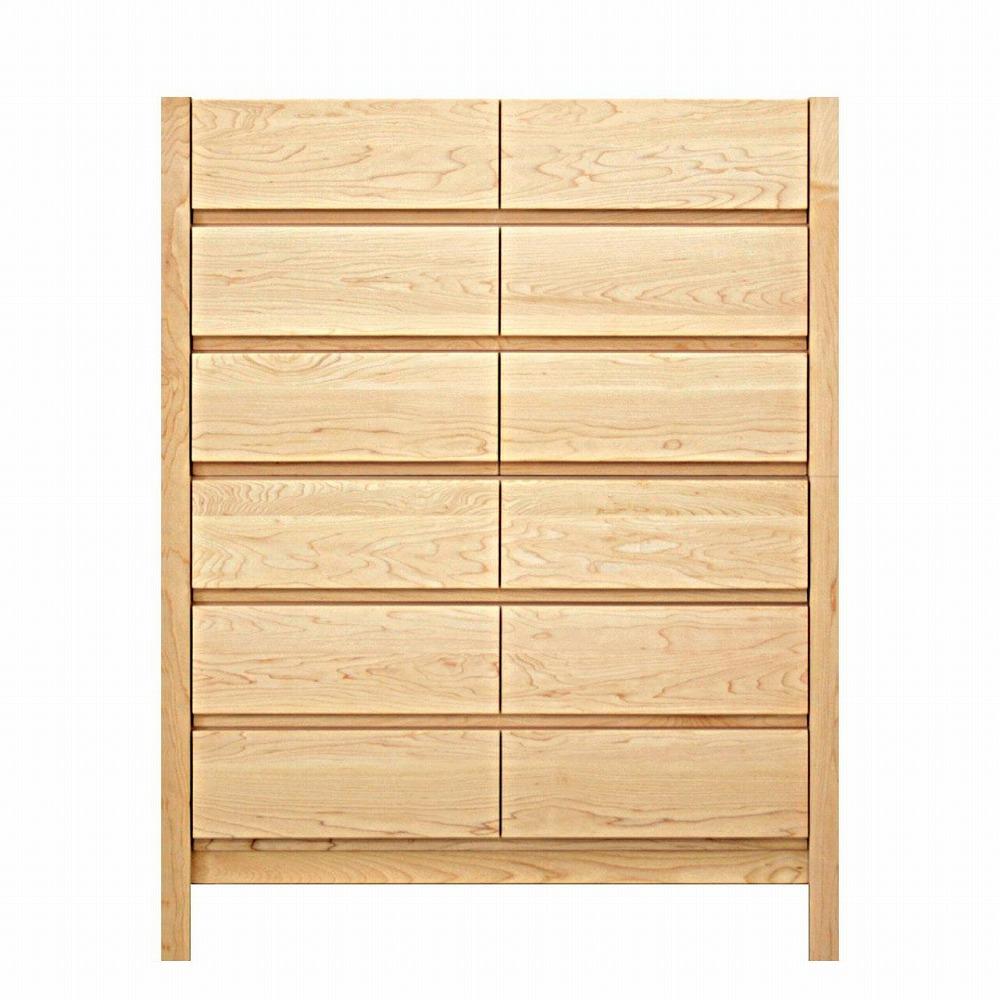 チェスト タンス 幅92 6段 奥行44 メープル 無垢 桐たんす 箪笥 脚付き 木製 婚礼 衣類収納 大川家具 丸田木工 シーズ