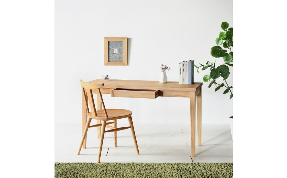 【木の香かおる国産杉の机】木の香デスク（引出し付き） 120 学習机 ウレタン塗装 九州産杉 大川家具