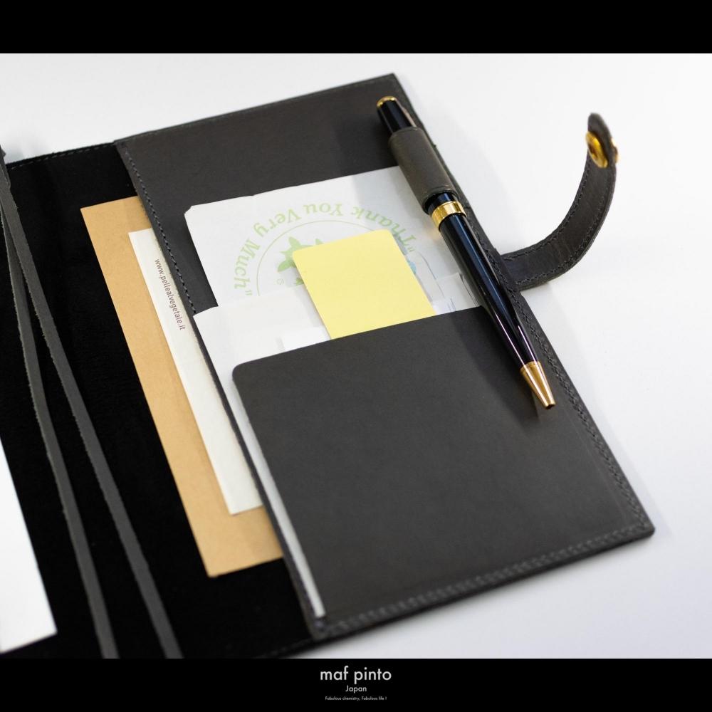maf pinto (マフ ピント) レザー手帳カバー A5 グレー 本革 日本製